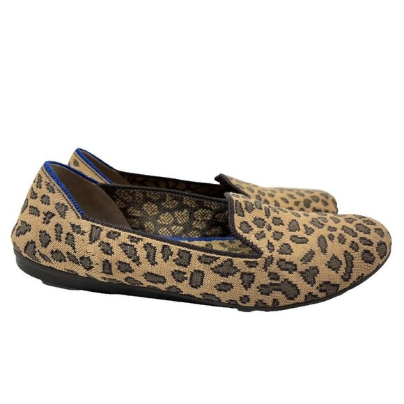 Rothys Spotted Leopard Print Loafers Slip On Round Toe Animal size 8 - Picture 1 of 12